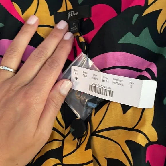 J. Crew Bold Floral Long Sleeve Dress - Picture 4 of 5